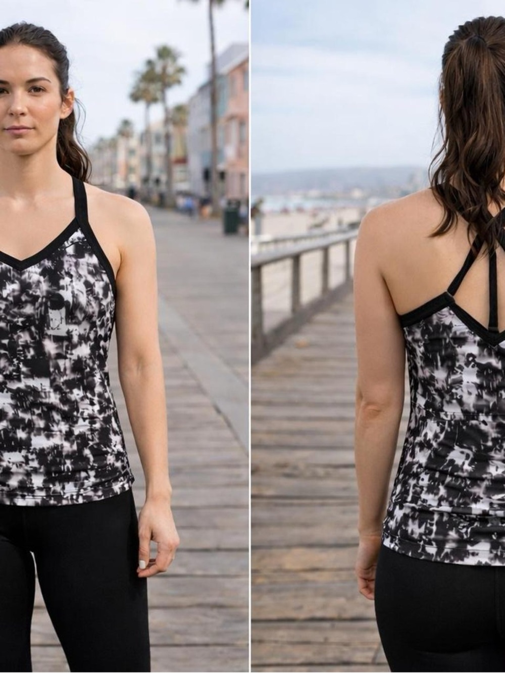 Nike Black and White Athletic Tank Top With Shelf Braa